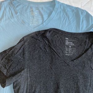 Pair of Gap Men’s Essential Deep V-Neck T-Shirts